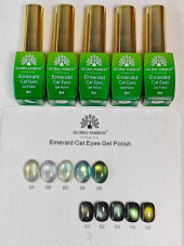 Гель лак кошачий глаз Emerald